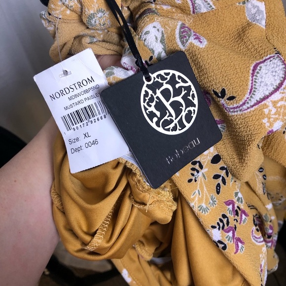 Bobeau Yellow Floral Midi Dress NWT - Picture 11 of 15